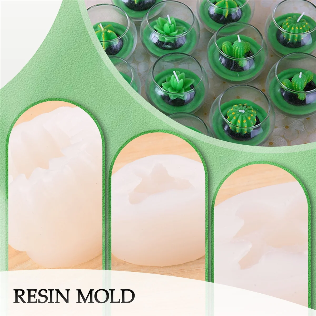 Silicone Molds 6 Pack Candle Silicone Molds, Cactus Plants Resin Casting Mold for Handmade Candle,Epoxy Resin,Polymer Clay,Wax