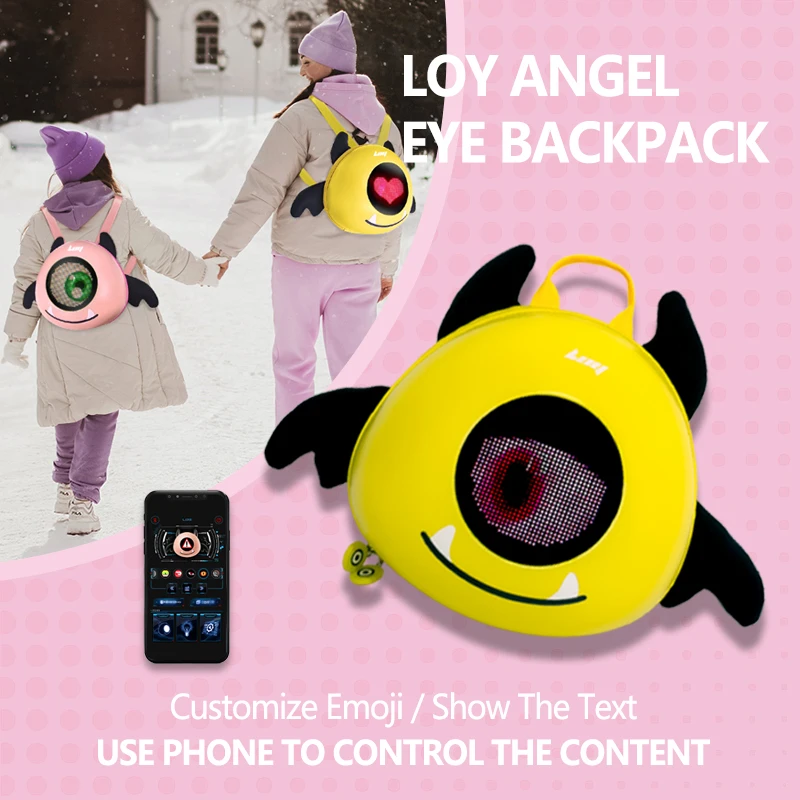 Led Screen Cell Phone Programming Pattern Lightweight Hard Case School Bag, Holiday Gifts, Travel, Going Out, Nighttime Safer