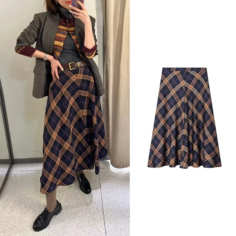 

New Skirts Women's Spring 2026 New Fashion Plaid Elegant Women's High Waist Skirts Chic Commuter Office Youth Street Skirts