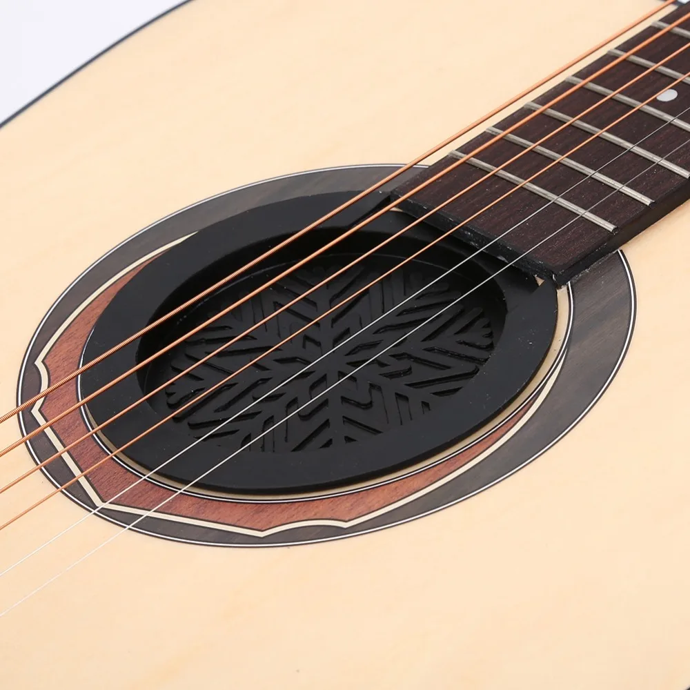Black Guitar Sound Hole Cover Elastic Colloid 110mm Diameter Guitar Feedback Eliminator Hole Plug Soundhole Cover
