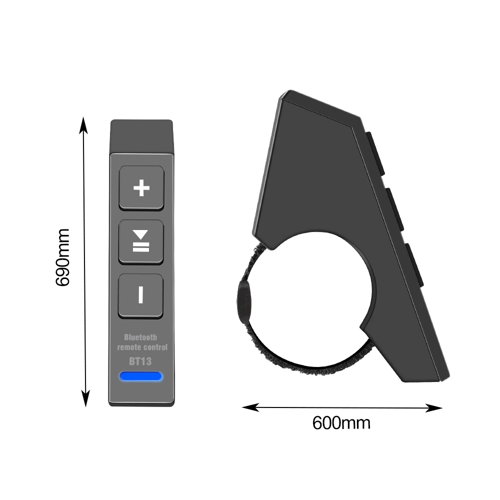핸들 바에 달린 무선 블루투스 리모컨, 방수, 스마트 폰 이어폰, 오토바이 헬멧 헤드셋, BT13 V5.0
