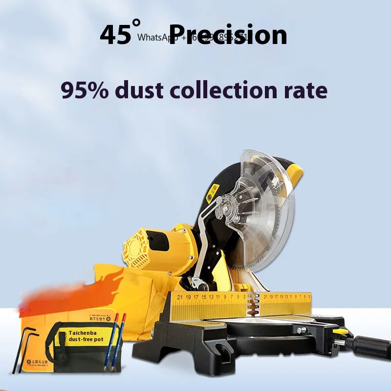 

Precision 45 Degrees Electric Miter Saw Dust Collection Bag 2200W Woodworking Multi-functional Dust-free Saw DIY Cutting Tools