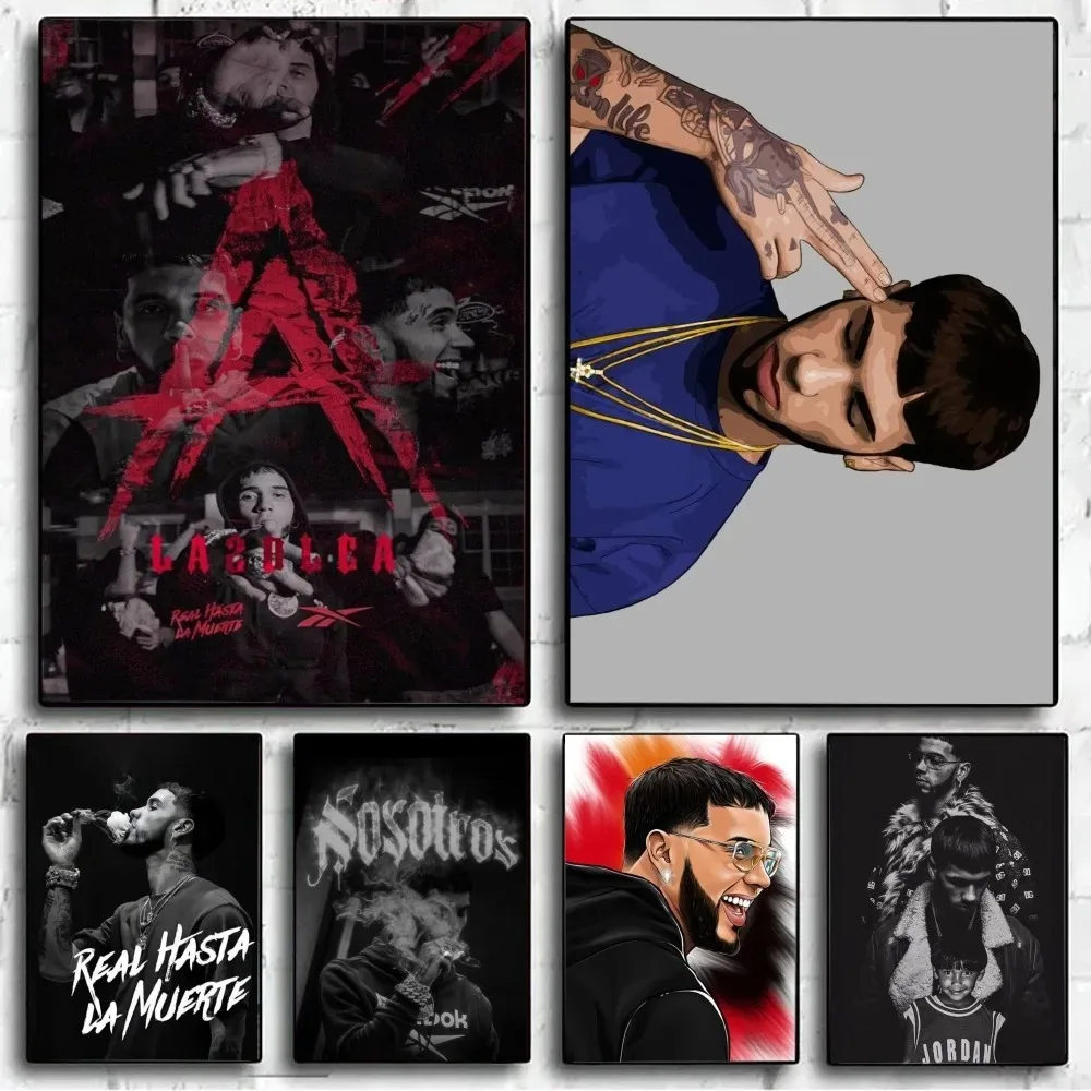 Poster Lengket Film Hip Hop Rapper Anuel AA Poster Canvas Painting Poster Vintage Poster Wall Art Painting Bedroom