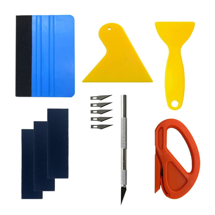 مجموعة أدوات لف غشاء السيارة ، مجموعة ممسحة ، كاشط فينيل ، قاطع للسيارة ، لون النافذة ، إكسسوارات السيارة ، أدوات تغليف ، جديدة #1