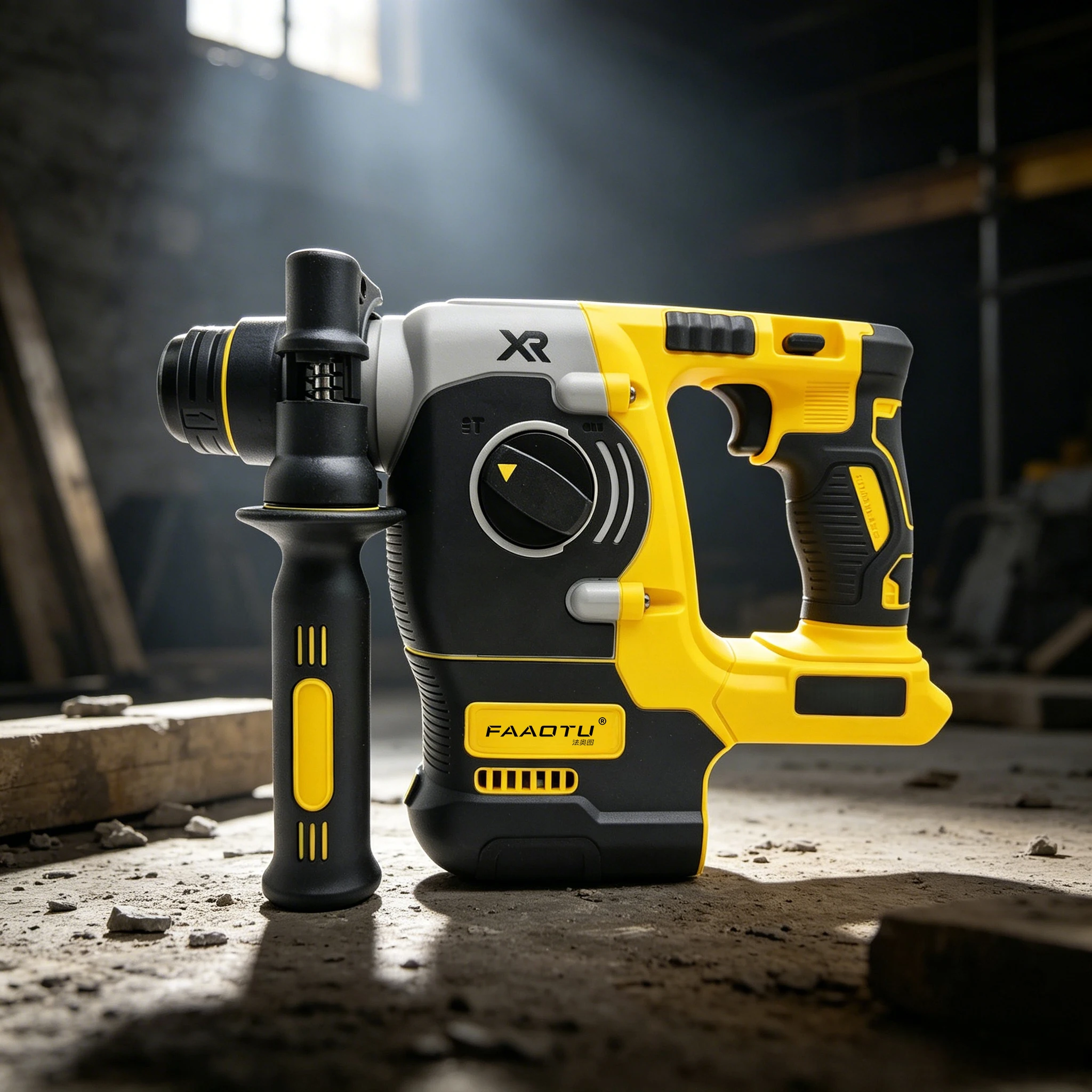 FAAOTU DCH273 Brushless Rotary Hammer,for DW Battery,2.1J Impact Energy,360°Handle Efficient for Concrete,Brick&Stone Drilling