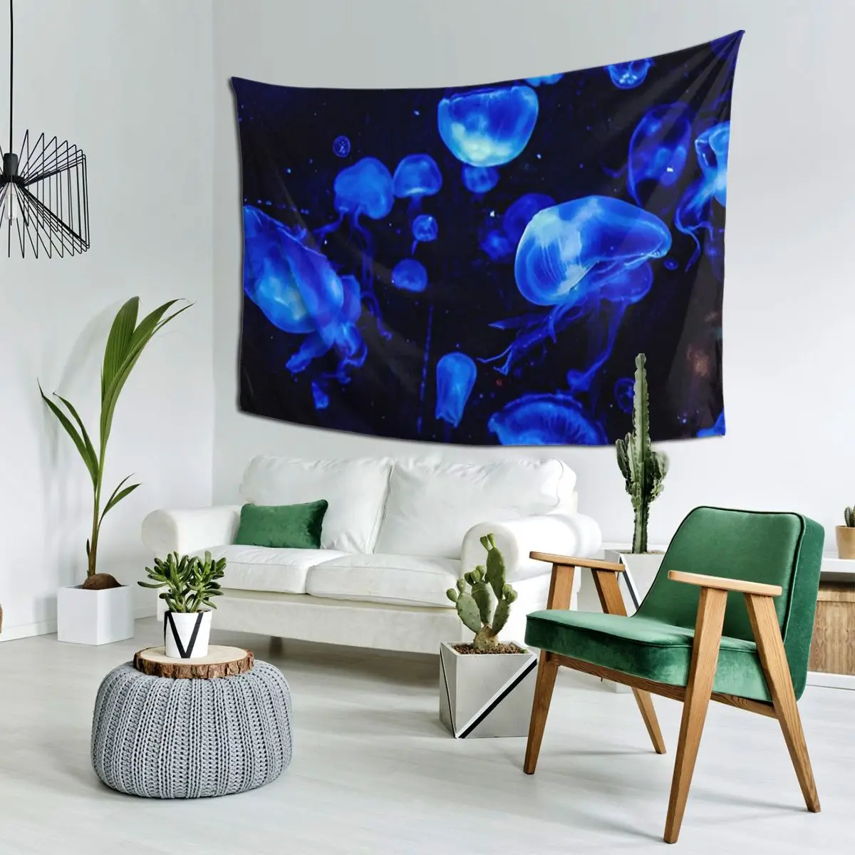 Luminescent Jellyfish Tapestry Funny Wall Hanging Aesthetic Home Decor Tapestries for Living Room Bedroom Dorm Room