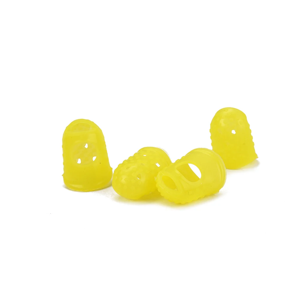 

4pcs Silicone Guitar Fingertip Protectors Reusable Finger Guards Comfortable Pain Relief For Ukulele Mandolin Banjo Yellow S