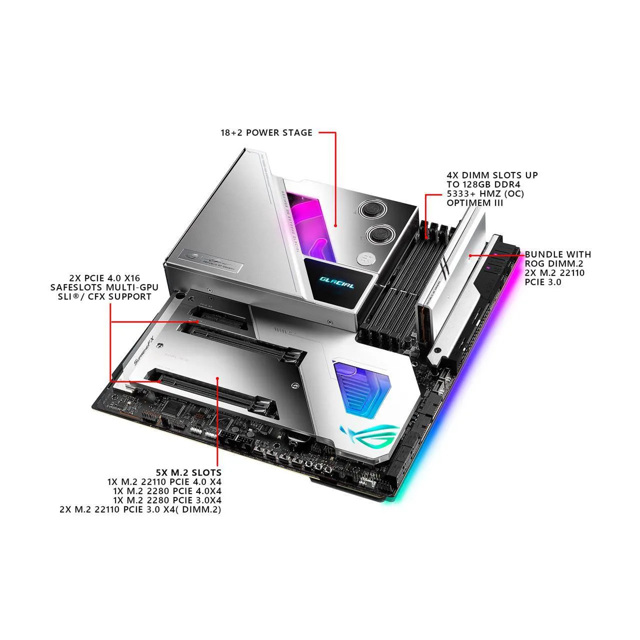 ASUS ROG Maximus XIII Extreme Glacial LGA 1200 Intel Z590 SATA 6Gb/s Extended ATX Intel Motherboard 11th/10th Gen Intel Core CPU