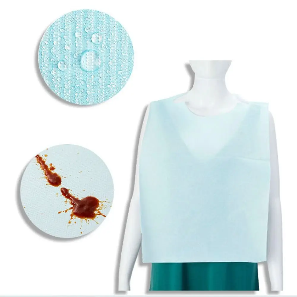 

20pcs Adult Care Waterproof Adult Bibs Disposable Absorbent Clothing Protector Soft Elderly Care Bibs Meal Assistance