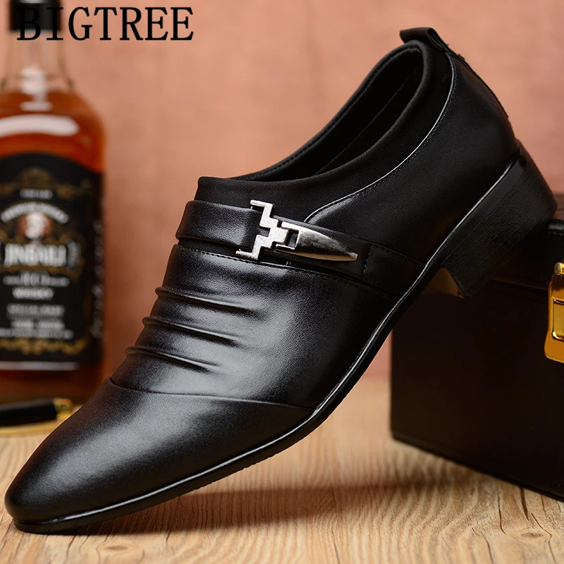 Italian Fashion Elegant Oxford Shoes For Mens Shoes Large Sizes Men Formal Shoes Leather Men Dress Loafers Man Slip On Masculino