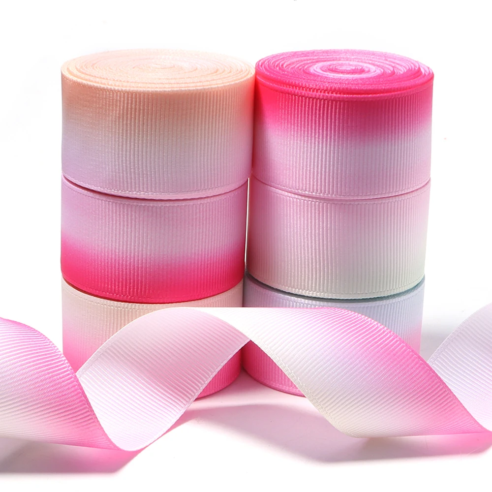 

Лента гросгрейн с градиентом цвета, 5 ярдов, для поделок, упаковки подарков, свадебного декора, полиэстер, оптом