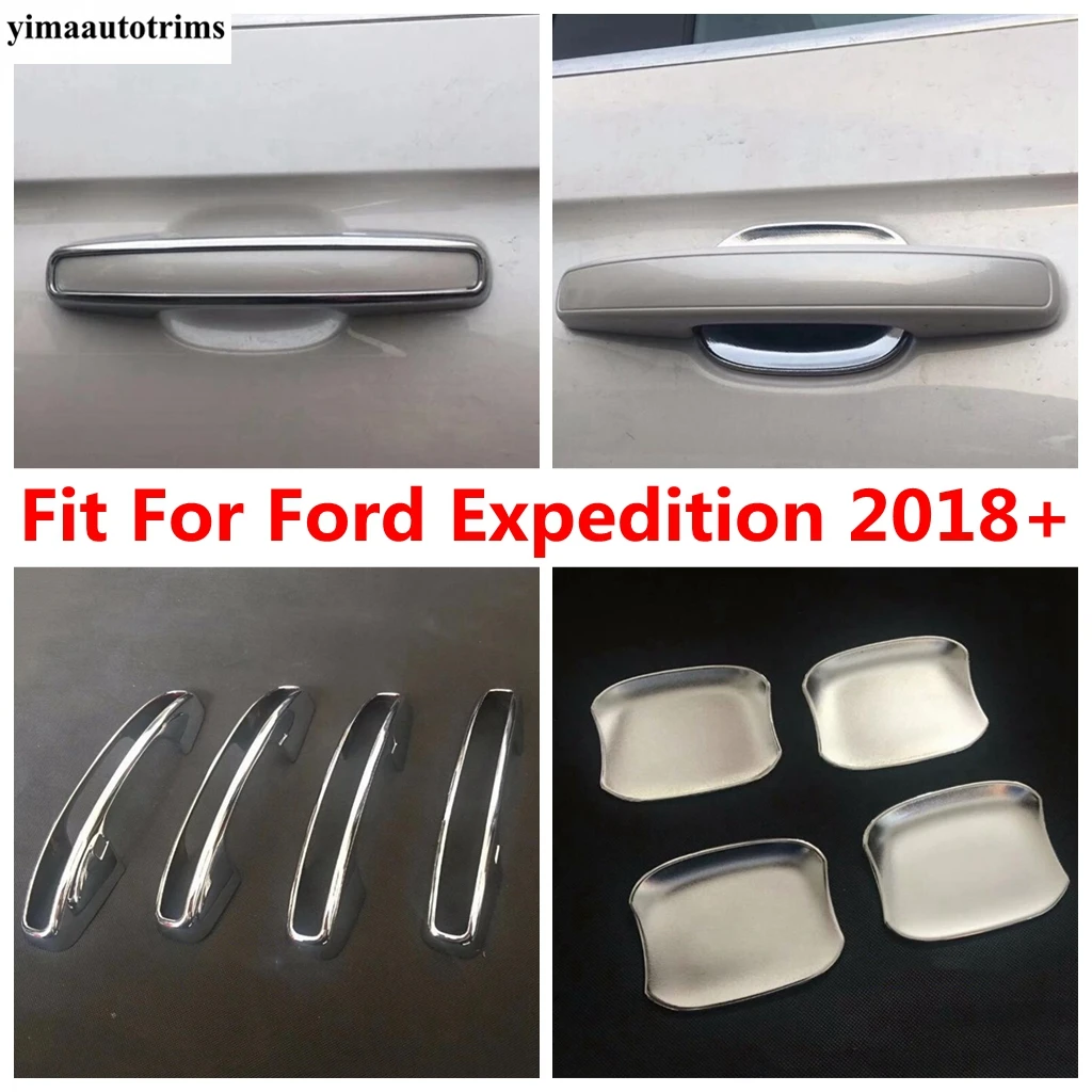 

Door Handle Bowl Frame Decoration Protector Cover Trim For Ford Expedition 2018 - 2020 ABS Chrome Accessories Exterior Kit