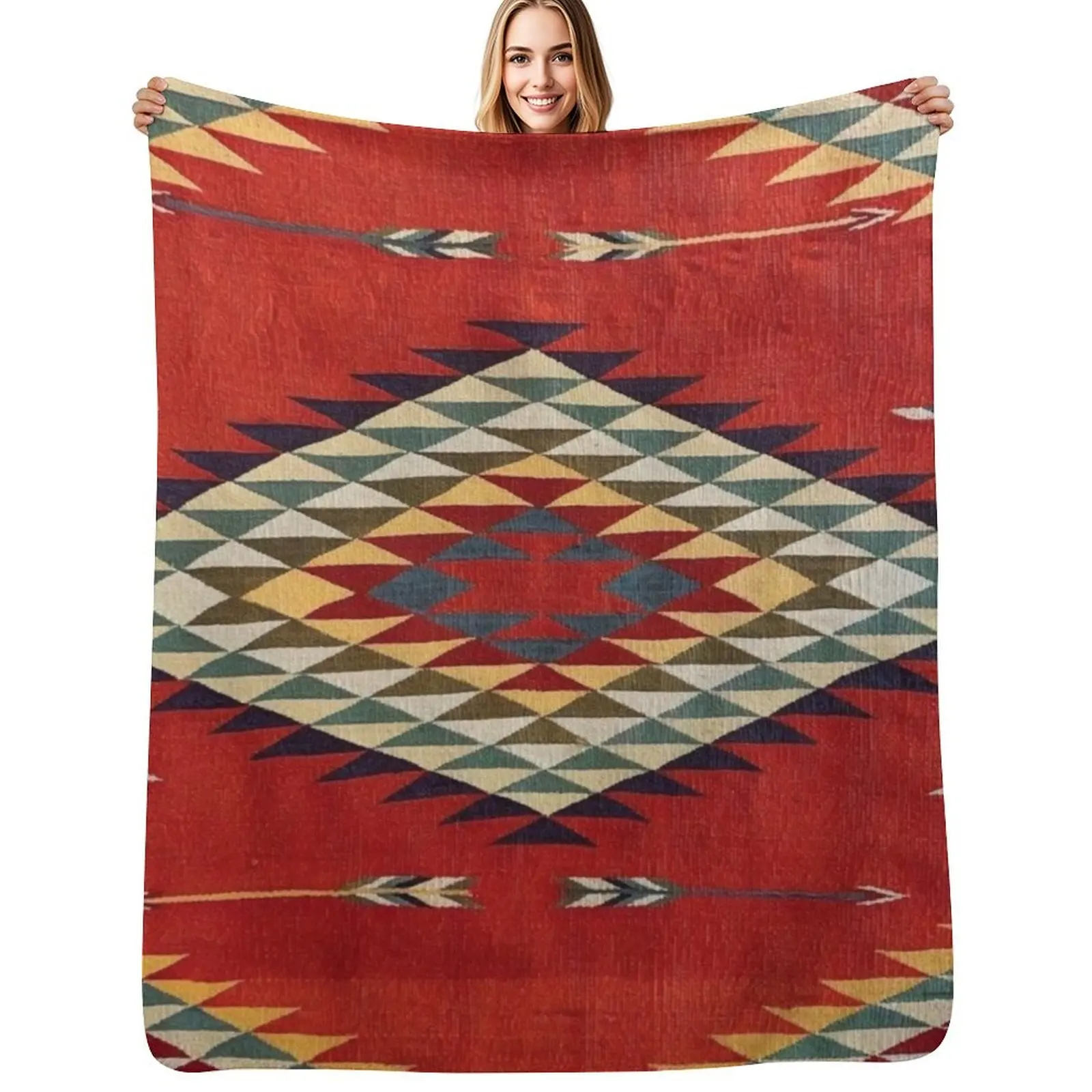 

Tribal Art Print Throw Blanket Stain Resistant Cozy Warm Blanket