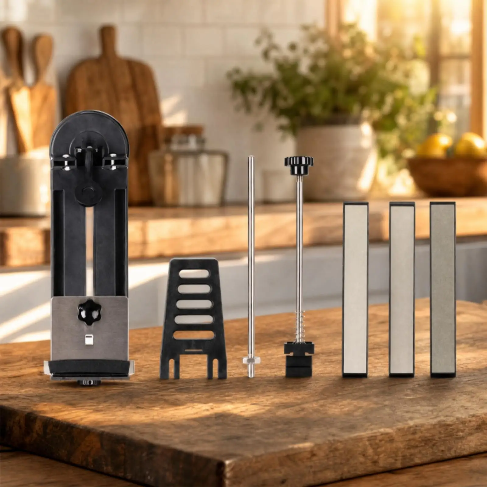Multipurpose Diamond Sharpening Stone for Knives Sharpening Kit with Coarse Fine Grit Stones and Suction Base for Kitchen
