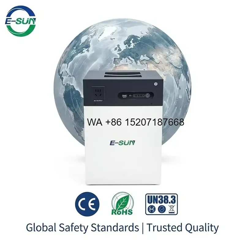 Wmwmnu for E-SUN 1kW 2kWh All in One Solar Power System Battery and Inverter Portable ESS for Residential Use