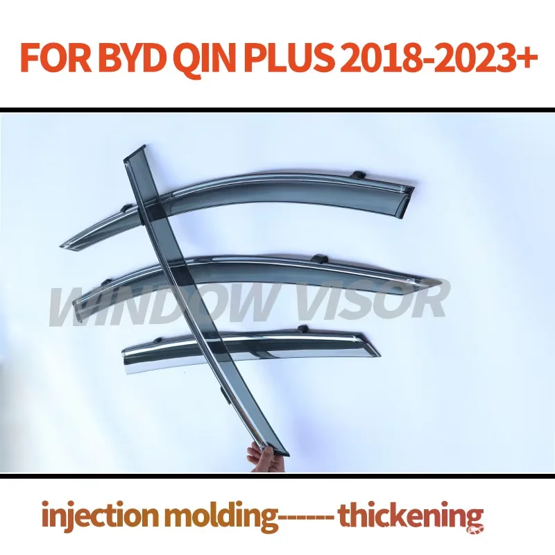 Smoke Window Visor Wind Vent Awnings Shelters For BYD Qin DMI 2018-2023 Weathershied Wind Deflectors Rain Guards