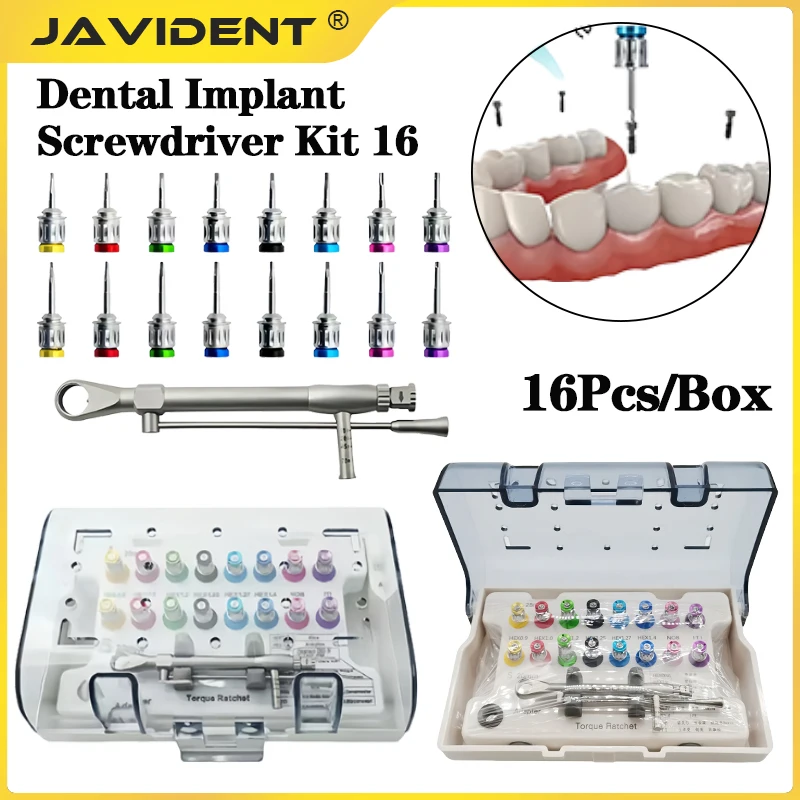 1Set Dental Implant Torque Wrench Screwdriver Prosthetic Kit 10-70NCM Ratchet Drivers Dentistry Implant Repair Tools