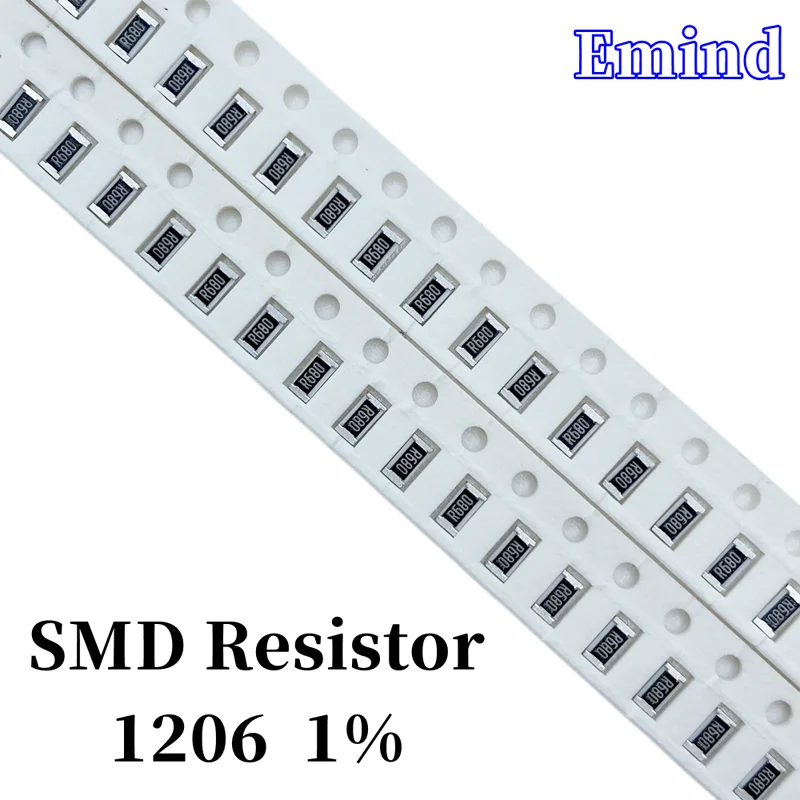 500Pcs 1206 1% Résistance Smd 0R 1 1.5 2 6.2 7.5 8.2 4.7 5.1 6.8 8.2Ohm 10K 20K 30K 33K 36K 43K 47K 51K 62K 68K 75K 82K 560K 1M