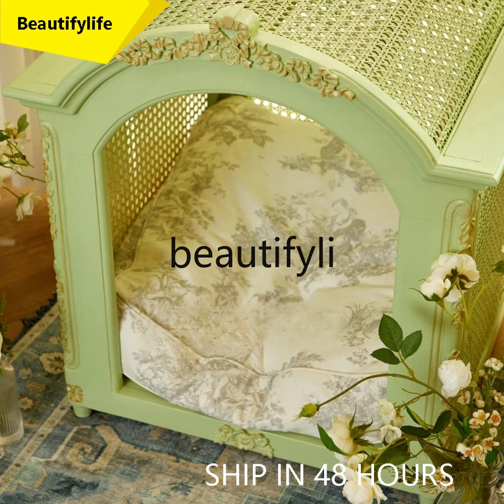 

6239 New Indoor Solid Wood Cat Dog House Villa Dog Cage Cat Cage Minimalist