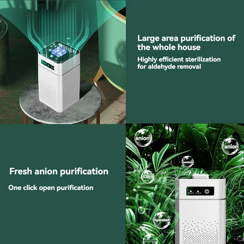 Purificador de ar portátil usb com filtro de odor de fumaça aromaterap com filtro substituível para casa carro cozinha
