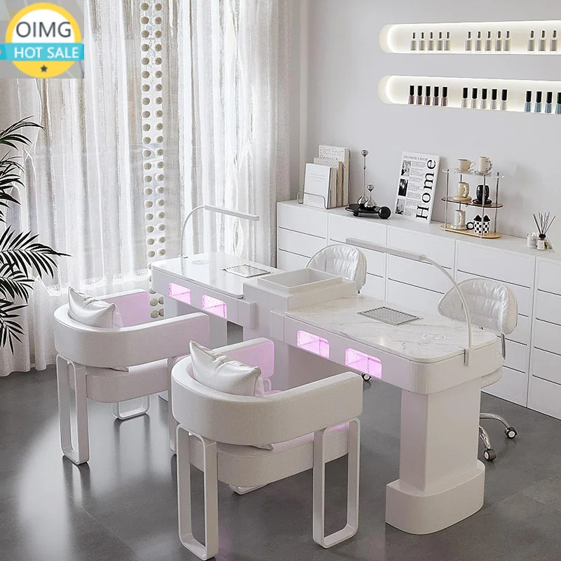 Trendy Glamour Nail Table European Classic Exquisite Versatile Nail Desk Simple Premium Tavolo Onicotecnica Salon Furniture