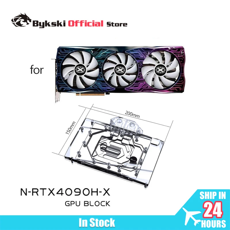 Bykski N-RTX4090H-X Water Block for NVIDIA GeForce RTX 4090 AIC Reference Edition GPU Card / Three-layer Structure Design