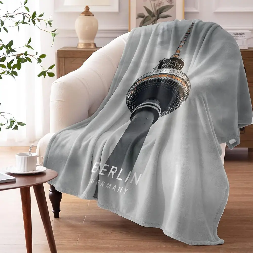 Europe Amsterdam Pari Cities Throw Soft Flannel Throw Summer AC Blanket Lightweight Cool Nap Blanket for Sofa Bed Couch Travel