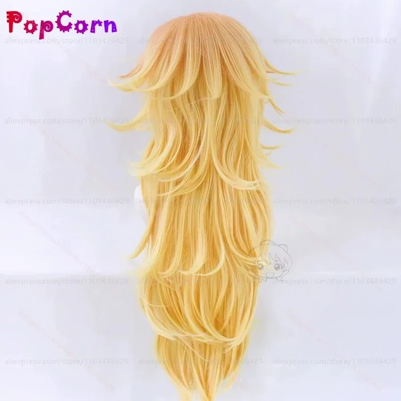 qq28LQDouma Unisex Golden Orange Gradient Wig Cosplay Anime Heat Resistant Synthetic Wigs for Daily Party Costume