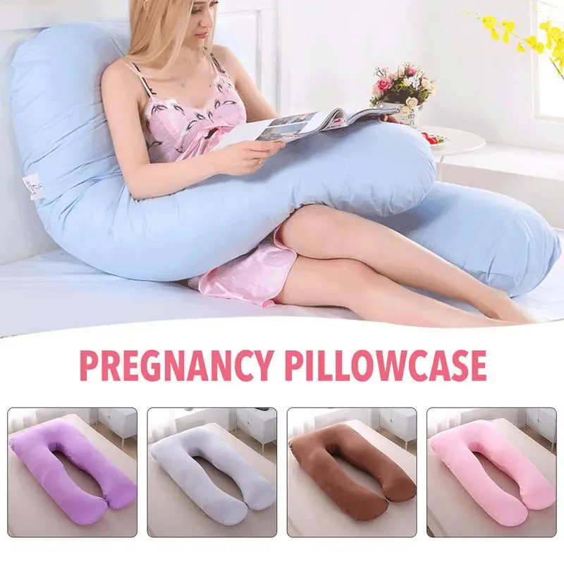 80*140 cm Big Size Pure Cotton Fabric Multifunction Pregnancy Pillow Case Cotton Comfort Soft Cover U-Type for Maternity Women