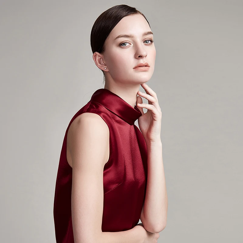 

Жилет из атласного ацетата MOMANCE с высоким воротником, без рукавов, для ношения под костюм, женская повседневная модная одежда, лето 2025