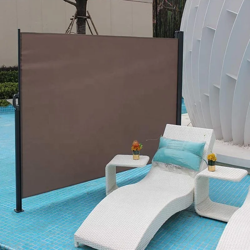 Outdoor Garden Supplies Custom Polyester Fabric Sun Shade System Retractable Wall Fence Privacy Screen Side Awning