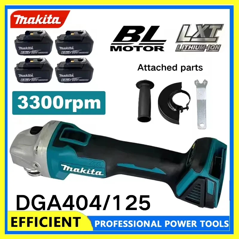 

Makita DGA404 125mm/100mm Brushless Lithium Electric Angle Grinder Rechargeable Cutting Machine High Power Polishing Machine