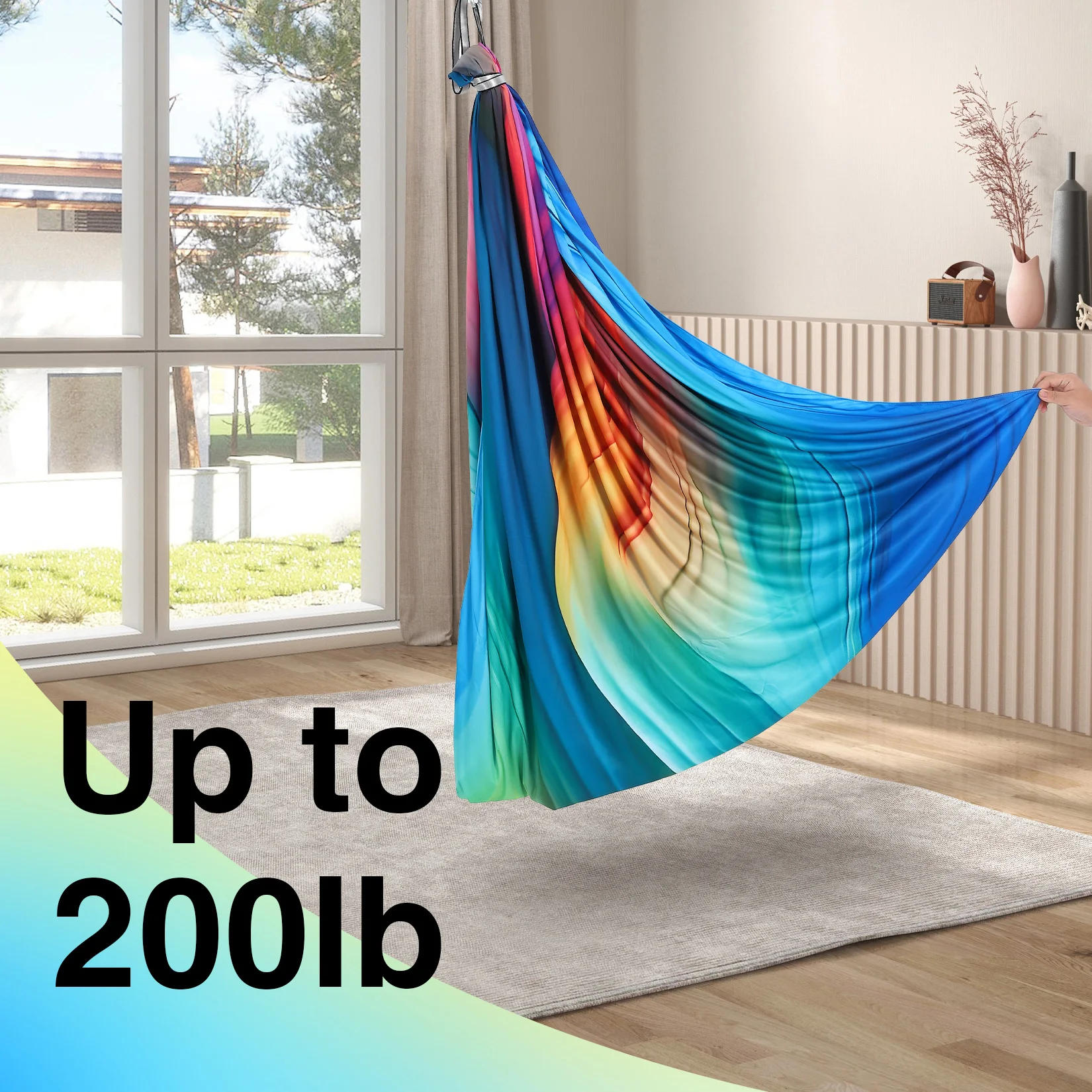 Sensory Swing for Kids, Reversible Double Layer Cocoon Swing with 360° Swivel Hardware, Holds Up to 300 LB, Indoor Outdoor Hammock for Autism, Anxiety, ADHD & Sensory Disorders