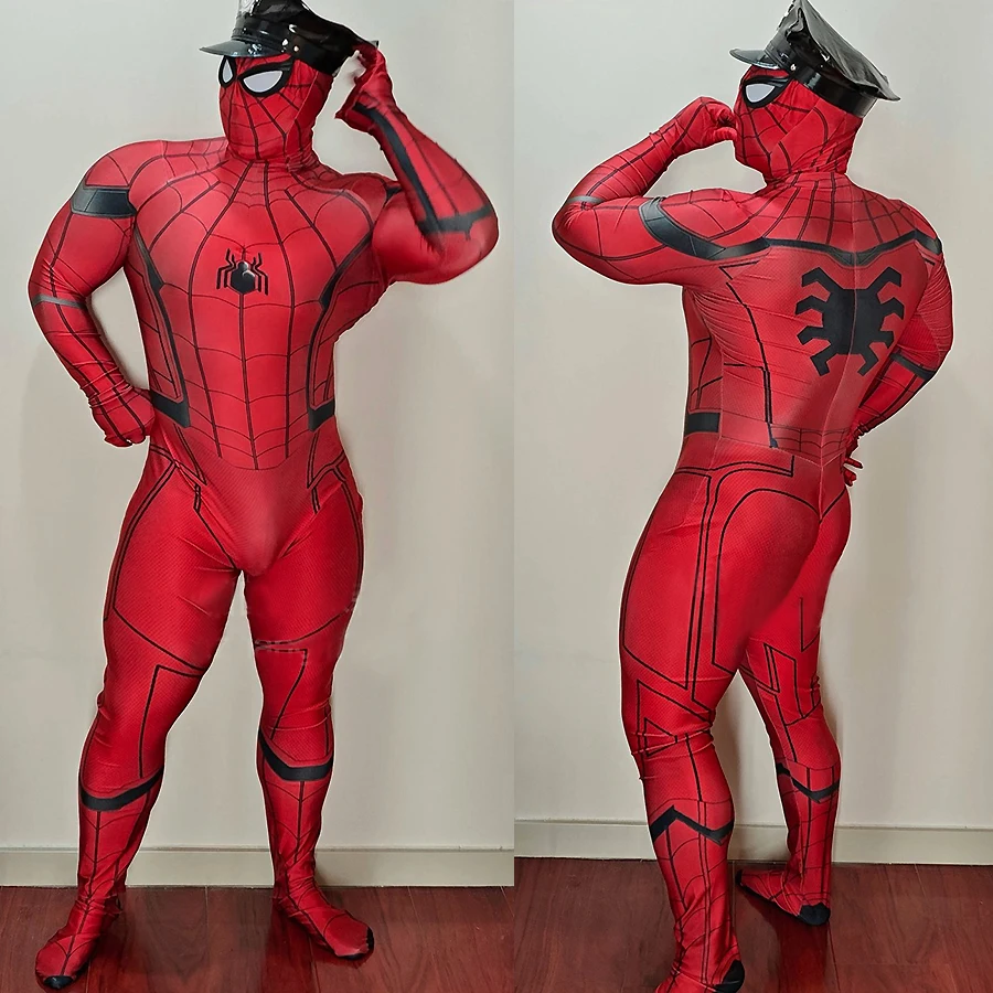 

Scarlet Spiderman Cosplay HomeComing Tom Holland Zentai Suits Spidey Boy Costume Superhero Spandex Bodysuits Halloween Costume