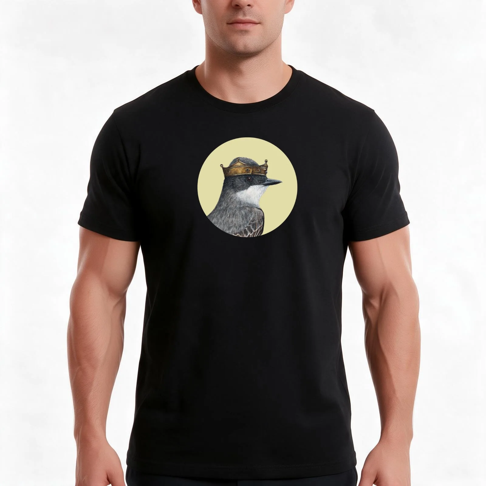 Eastern kingbird T-Shirt, Summer Casual Cotton Tee, Oversized Streetwear Tops, Vintage Graphic Print, Loose Fit Short Sleeve