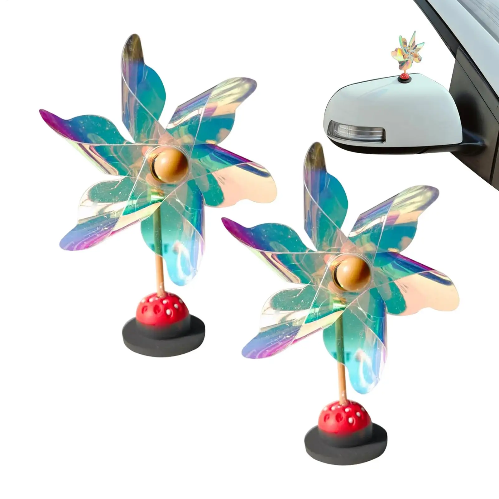 Car ornaments colorful mini windmills for cars interior decorations windmill decorations for motorcycles and electric vehicles