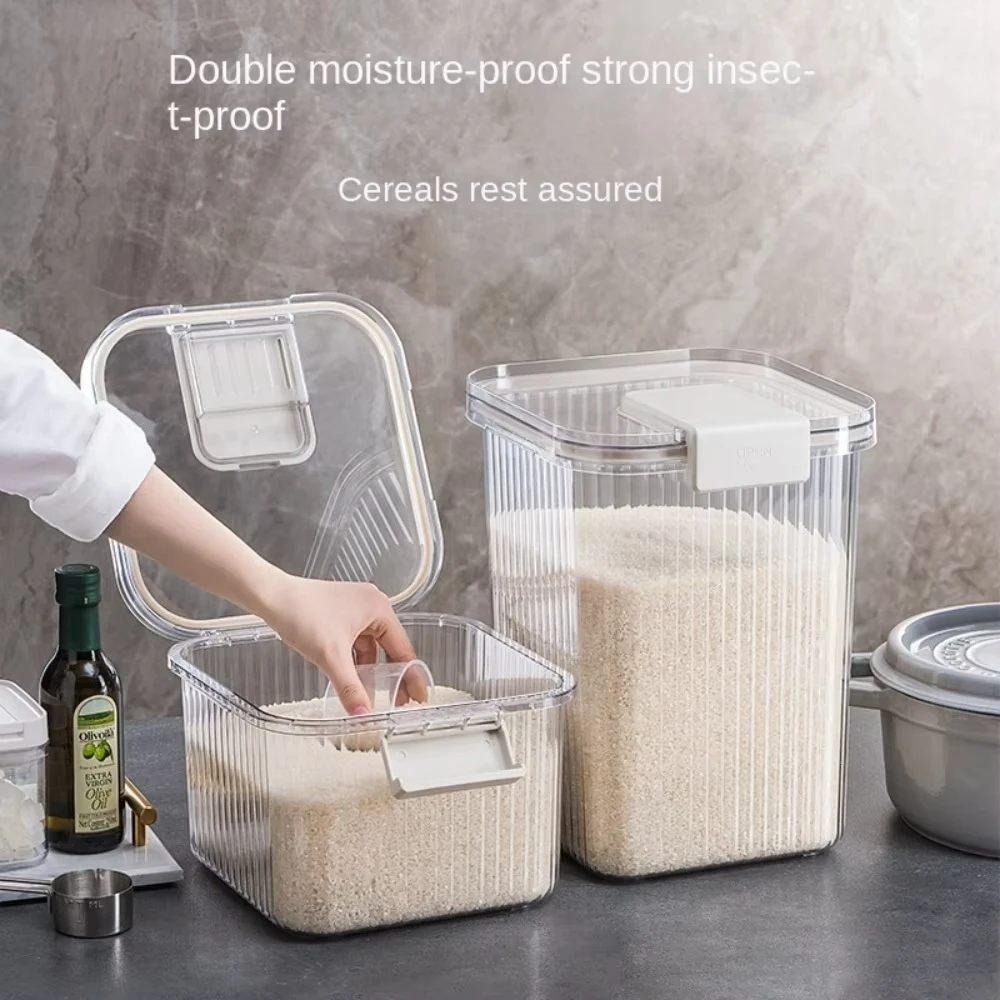 Sealed Rice Container - Household Use, Large Capacity Moisture-Proof, Kitchen Grain Jar, Insect-Proof Rice and Flour Storage Jar
