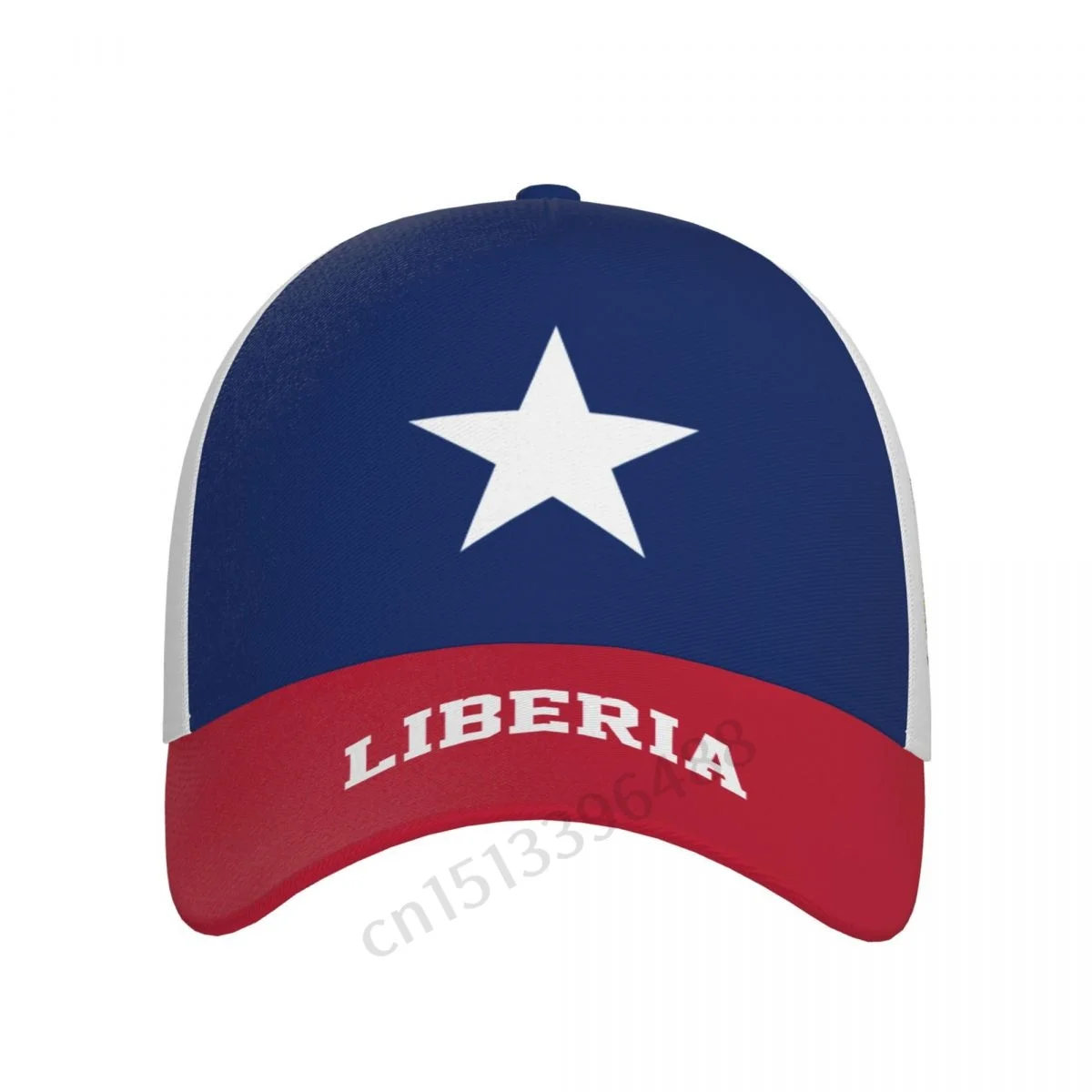 Liberia Flag 3D Soccer Hats Sun Baseball Cap Breathable Adjustable Men Women Outdoor Fishing Hat