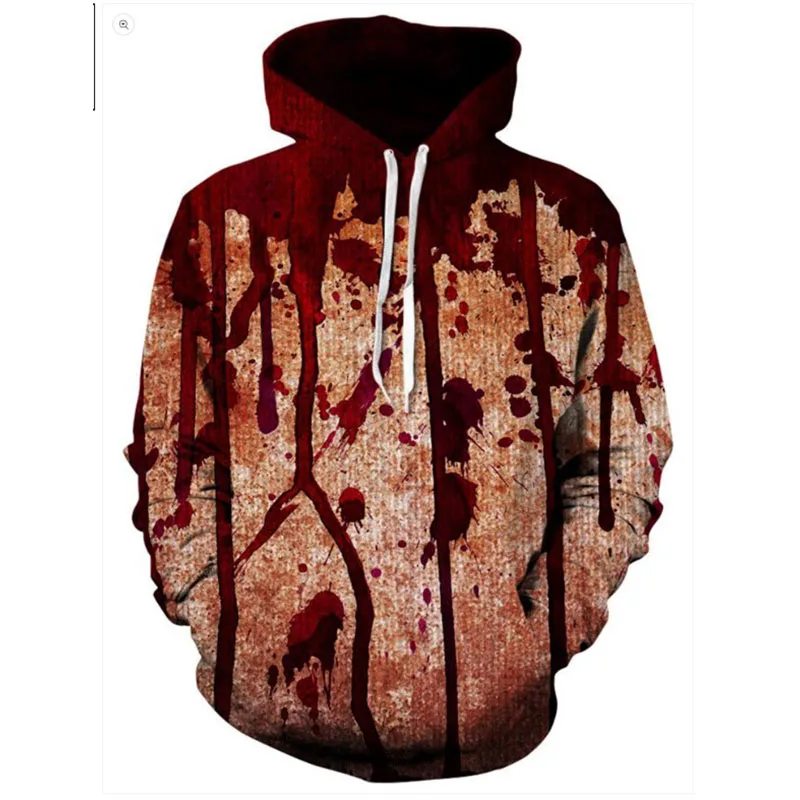 Halloween Hoodies For Men Women Full Print Terror Blood Graphic Hoodies Plus Size Cosplay Hoody Clothes Sudaderas Originales