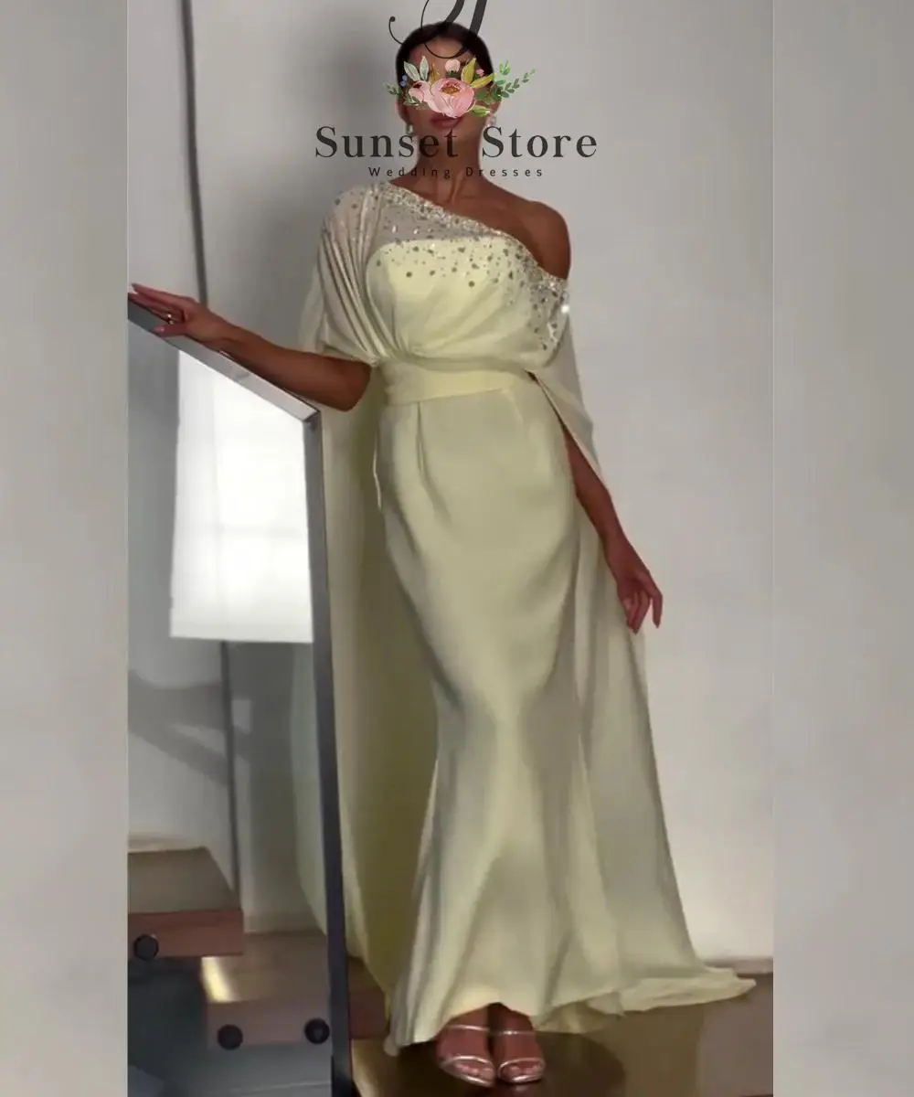 Customized Chinese Style Jersey Pleat Sequined Trumpet Off-the-shoulder Long Bespoke Occasion Luxury Party Dresses Pastrol
