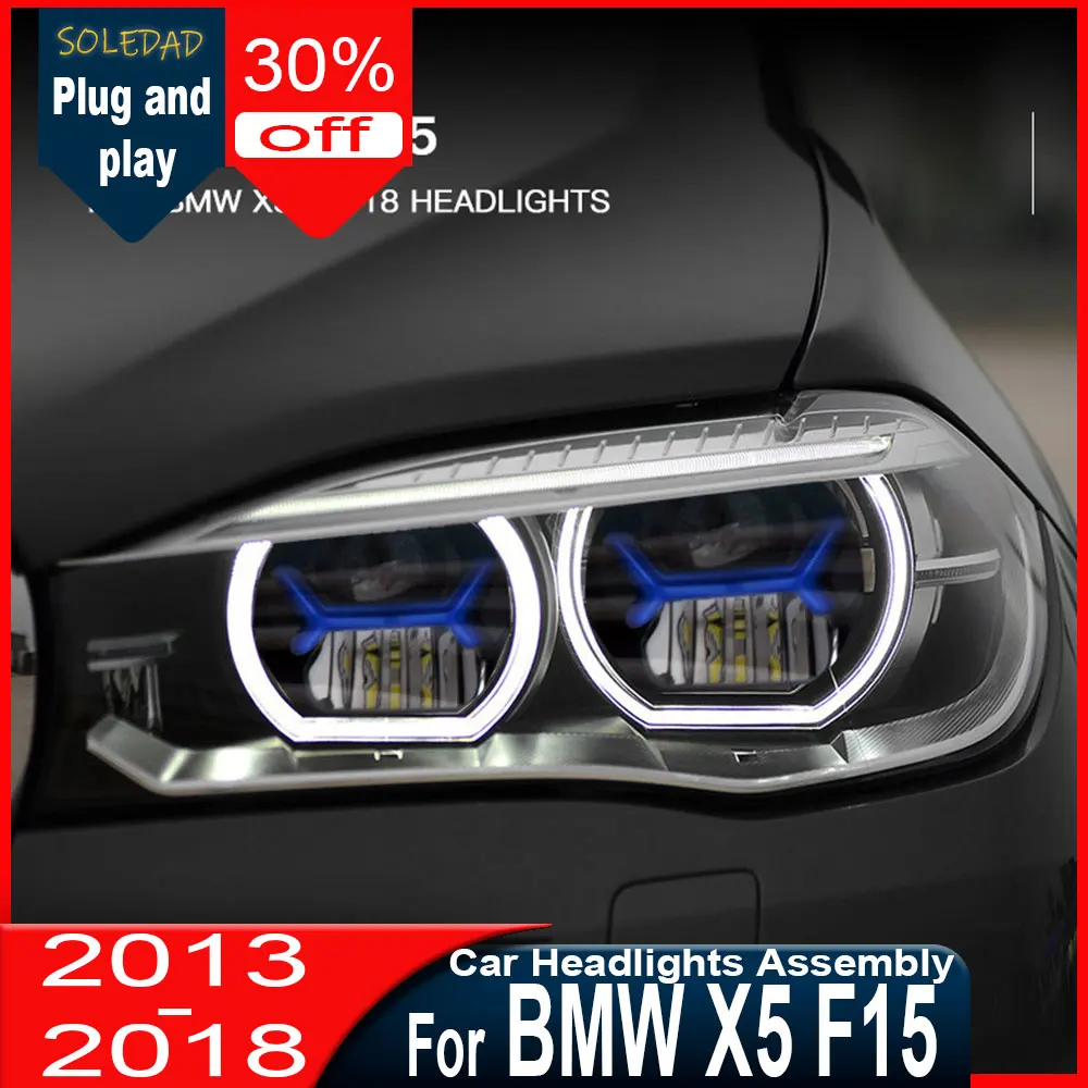 Car Headlight For BMW X5 F15 2013 2014 2015 2016 2017 2018 Upgraded LED Headlamps Dynamic Turn Signal Lamp Brake Car Accessories