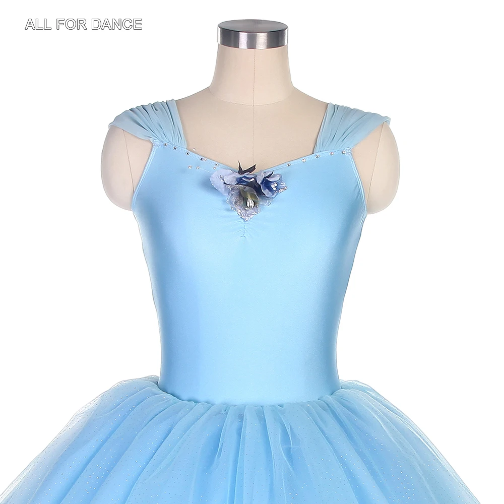 22139 novo céu azul elastano corpete ballet tutu romântico tutu para meninas & feminino competição ou desempenho ballet tutu