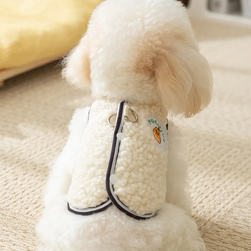 Autumn Winter Fleece Dog Clothes Pet Cardigan Dog Coat Cat Dog Warm Vest Chihuahua Bichon Dachshund Puppy Jacket Girl Dog Outfit