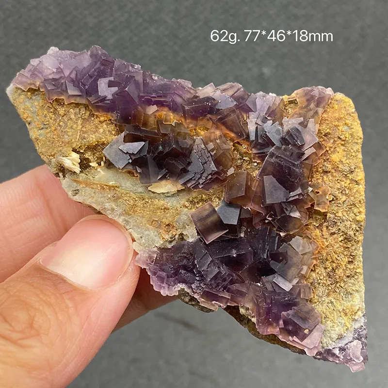 100% natural purple fluorite raw stone mineral specimen healing crystal gem collection