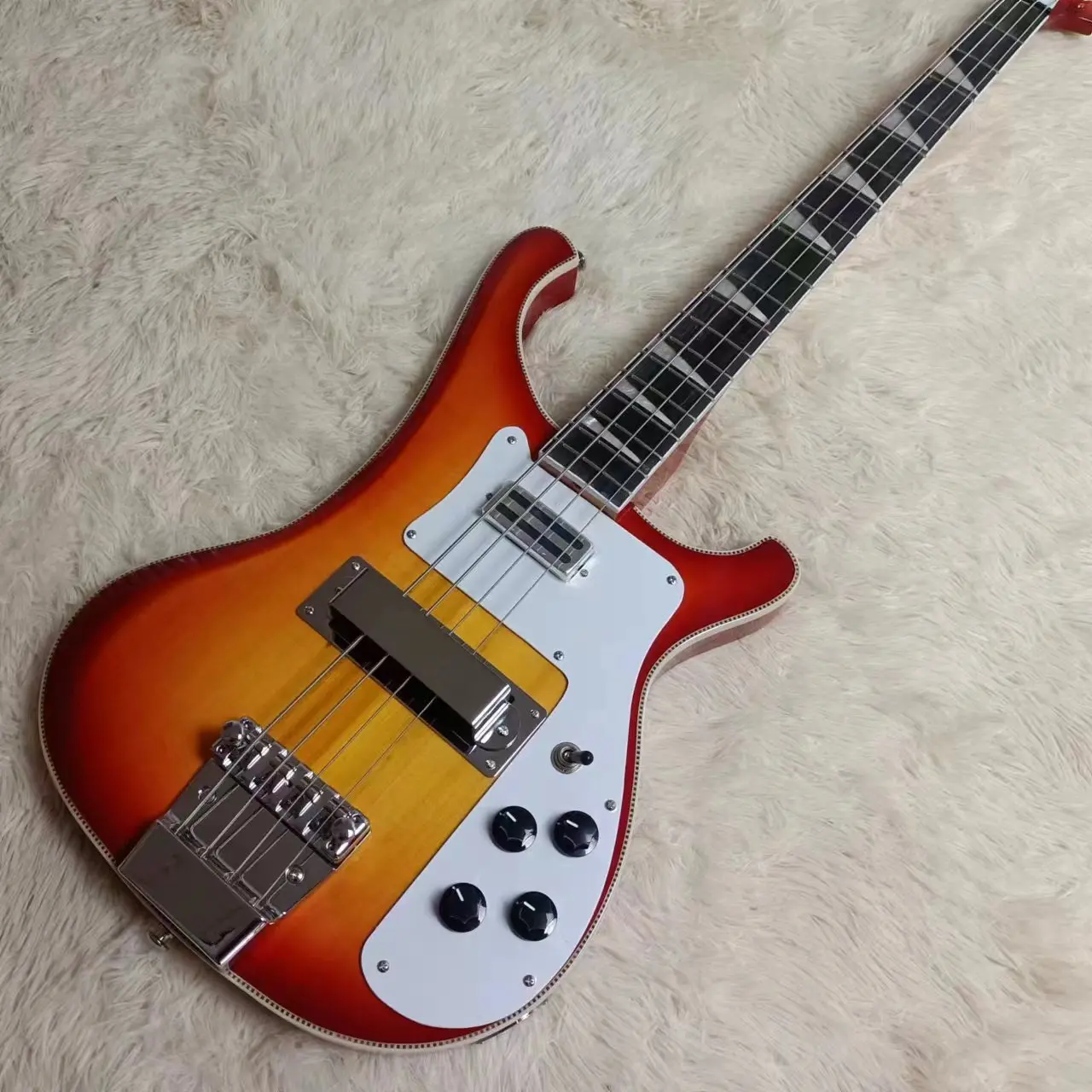 Factory Customized High-Quality 4-String Electric Guitar Stock For Free Delivery In Orange Color