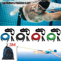 3M Adjustable Swim Training Resistance Elastic Belt Swimming Exerciser Safety Swimming Belt Swim Tether Elastic Rope Band