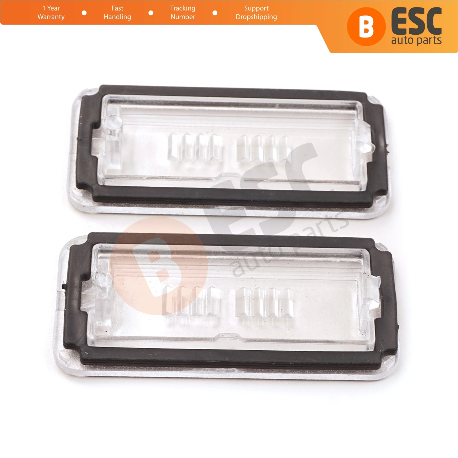 

ESP1119-1 2 Pieces Rear Number Plate Lamp Light Lens Cover 51800482 for Fiat Abarth 500 500C Linea