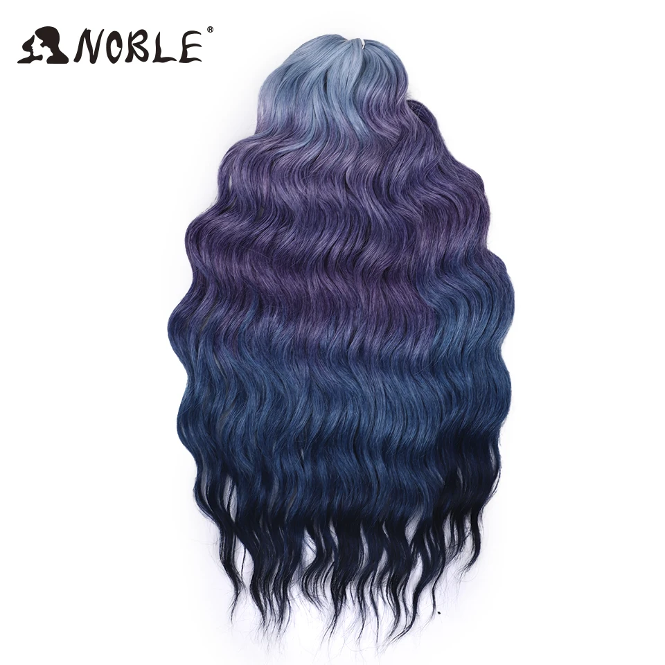 نوبل الشعر الاصطناعية 24 بوصة موجة المياه تجديل وصلات شعر أومبير الأرجواني الداكن موجة عميقة الضفيرة تويست الكروشيه الشعر التمديد