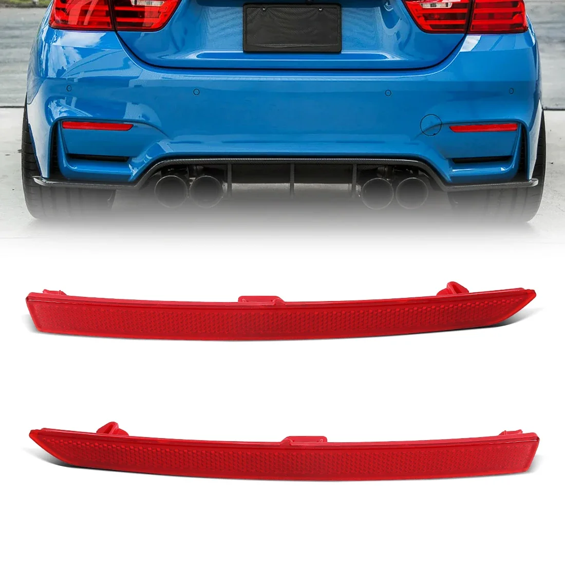 Reflective Strips For BMW 3 4 Series M3 M4 F80/F82/F83 2012-2019 Tail Brake Warning Stop Lights 63147848583 63147848584