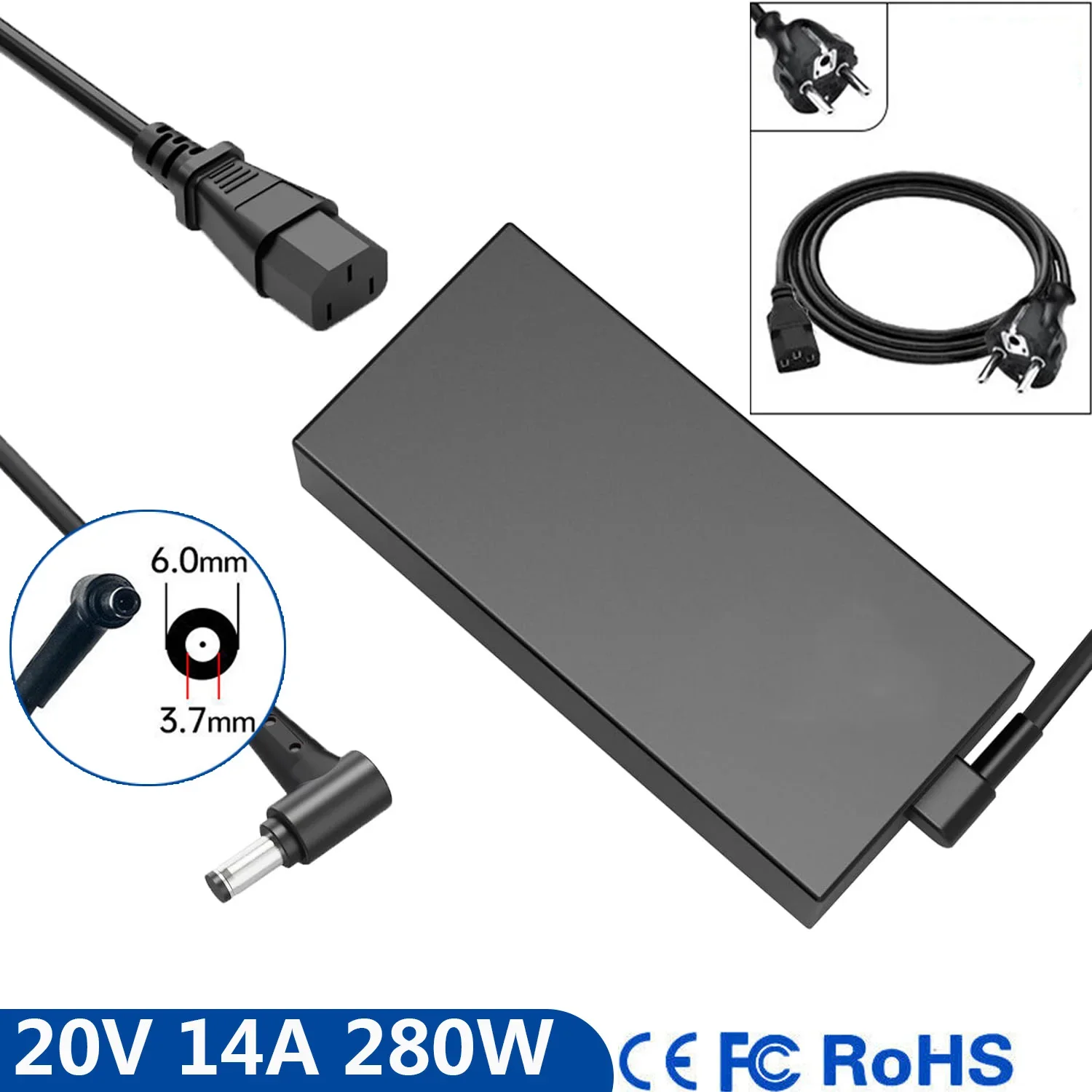 20V 14A Laptop Ac Adapter Charger For Asus A20-180P1A Strix G16 RTX4050 RTX4060 G614 G15 G513RW G15 R9 15 G532LW G533ZW G533ZS